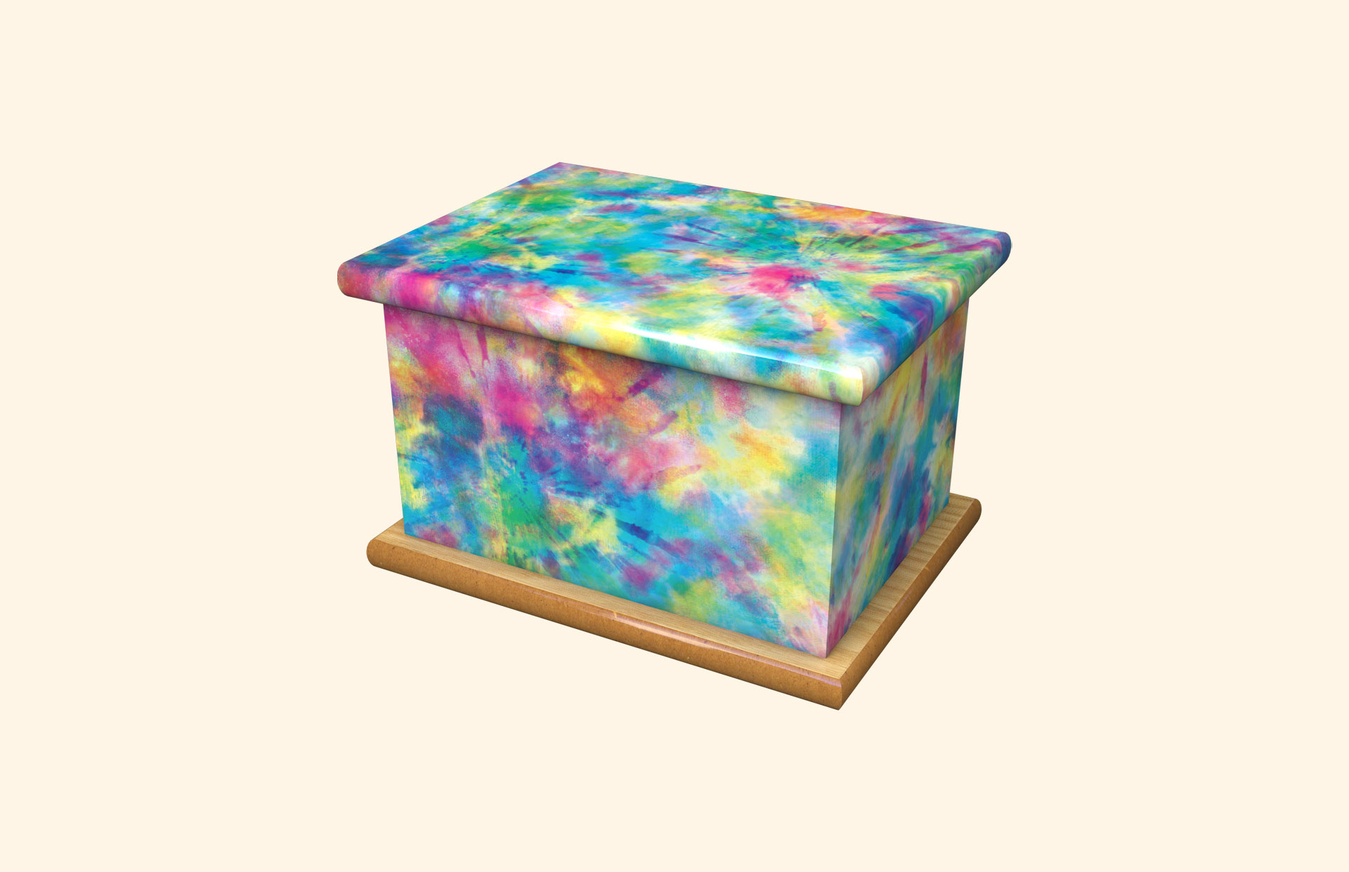 New Tie Dye child ashes casket